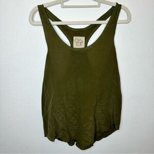 NWT CHASER Racerback Olive Shirttail Military Tank Top Size Medium
